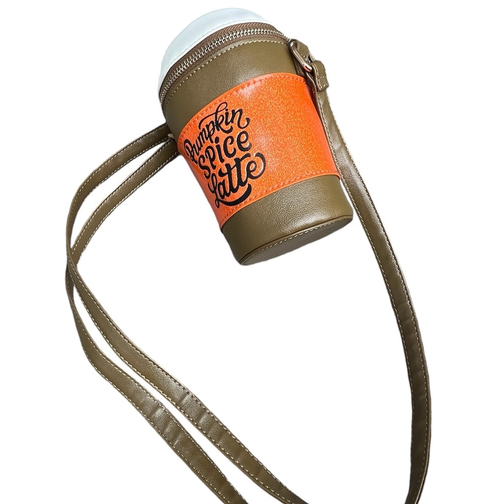 Pumpkin Spice Latte Cup Crossbody Purse Handbag KF3 - Picture 2 of 4